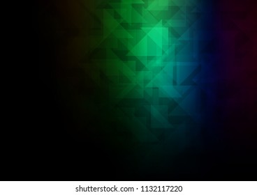 Dark Multicolor, Rainbow vector abstract polygonal layout. Geometric illustration in Origami style with gradient.  Brand new design for your business.