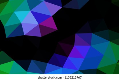 Dark Multicolor, Rainbow vector abstract polygonal abstract polygonal. Shining colored illustration in a Brand new style. The template can be used as a background for cell phones.
