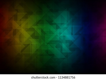 Dark Multicolor, Rainbow vector abstract polygonal layout. Modern geometrical abstract illustration with gradient. A completely new design for your business.