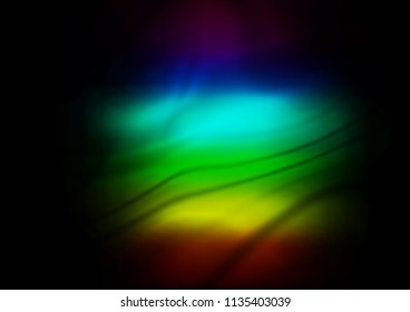 Dark Multicolor, Rainbow vector abstract template. Creative illustration in halftone style with gradient. The blurred design can be used for your web site.