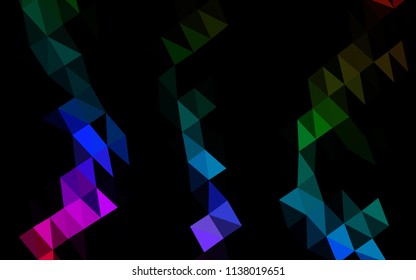 Dark Multicolor, Rainbow vector abstract mosaic background. Colorful abstract illustration with gradient. The elegant pattern can be used as part of a brand book.