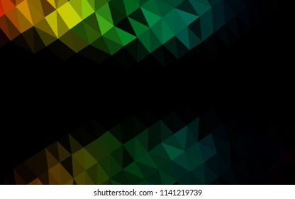 Dark Multicolor, Rainbow vector abstract polygonal texture. A completely new color illustration in a vague style. The polygonal design can be used for your web site.