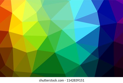 Dark Multicolor, Rainbow vector abstract mosaic backdrop. Brand new colored illustration in blurry style with gradient. The polygonal design can be used for your web site.