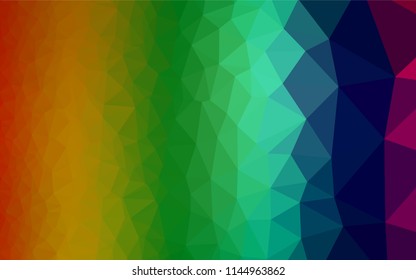 Dark Multicolor, Rainbow vector abstract mosaic backdrop. Modern geometrical abstract illustration with gradient. Triangular pattern for your business design.