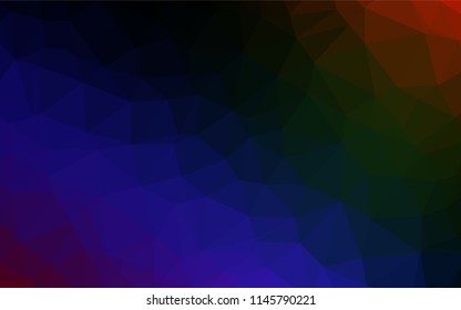 Dark Multicolor, Rainbow vector abstract polygonal texture. Shining illustration, which consist of triangles. The textured pattern can be used for background.