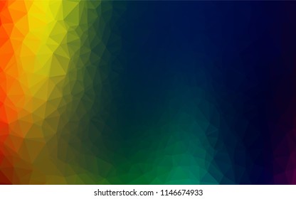 Dark Multicolor, Rainbow vector abstract mosaic backdrop. Creative illustration in halftone style with gradient. Brand new style for your business design.
