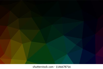 Dark Multicolor, Rainbow vector abstract polygonal layout. Modern geometrical abstract illustration with gradient. The elegant pattern can be used as part of a brand book.