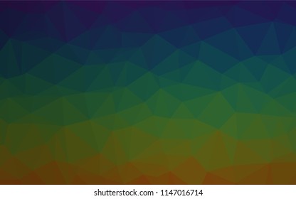 Dark Multicolor, Rainbow vector abstract mosaic backdrop. Glitter abstract illustration with an elegant design. Triangular pattern for your business design.