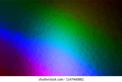 Dark Multicolor, Rainbow vector abstract mosaic background. An elegant bright illustration with gradient. Brand new design for your business.