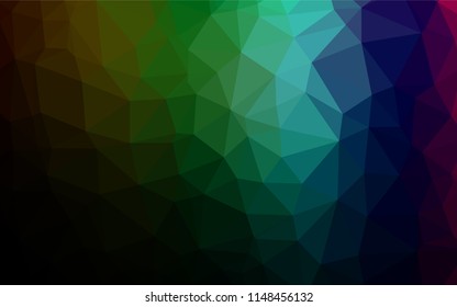 Dark Multicolor, Rainbow vector abstract polygonal cover. Creative illustration in halftone style with gradient. The completely new template can be used for your brand book.