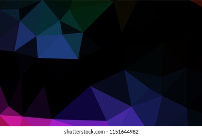 Dark Multicolor, Rainbow vector abstract mosaic pattern. Geometric illustration in Origami style with gradient.  A completely new design for your business.