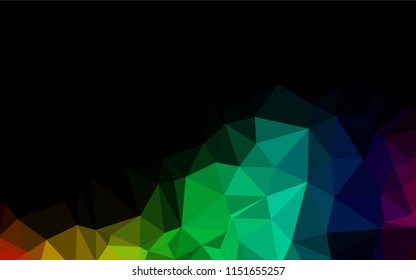 Dark Multicolor, Rainbow vector abstract polygonal texture. Colorful illustration in abstract style with gradient. A completely new template for your business design.