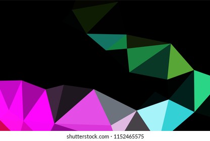 Dark Multicolor, Rainbow vector abstract mosaic backdrop. An elegant bright illustration with gradient. Triangular pattern for your business design.