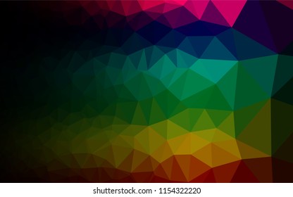 Dark Multicolor, Rainbow vector abstract polygonal cover. Brand new colored illustration in blurry style with gradient. Brand new design for your business.