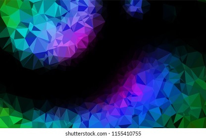 Dark Multicolor, Rainbow vector abstract mosaic background. Brand new colored illustration in blurry style with gradient. A completely new design for your business.