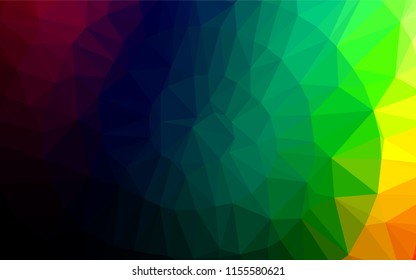 Dark Multicolor, Rainbow vector abstract polygonal texture. Creative illustration in halftone style with gradient. The completely new template can be used for your brand book.