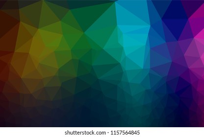 Dark Multicolor, Rainbow vector abstract polygonal cover. An elegant bright illustration with gradient. A new texture for your design.
