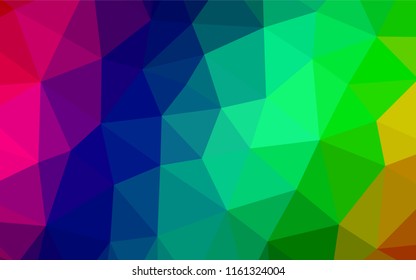 Dark Multicolor, Rainbow vector abstract polygonal texture. A vague abstract illustration with gradient. The textured pattern can be used for background.