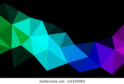 Dark Multicolor, Rainbow vector abstract polygonal cover. Creative illustration in halftone style with gradient. Brand new design for your business.