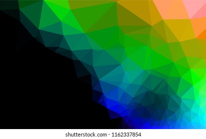 Dark Multicolor, Rainbow vector abstract polygonal cover. An elegant bright illustration with gradient. The elegant pattern can be used as part of a brand book.
