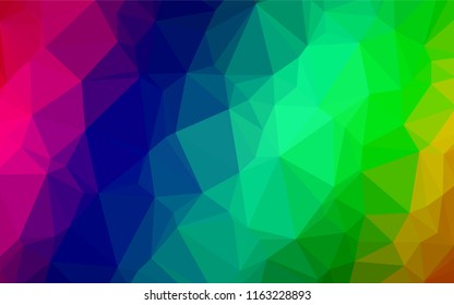 Dark Multicolor, Rainbow vector abstract polygonal layout. Modern geometrical abstract illustration with gradient. The completely new template can be used for your brand book.