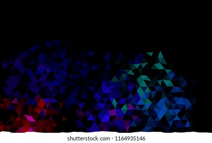 Dark Multicolor, Rainbow vector abstract mosaic pattern. A sample with polygonal shapes. A completely new template for your business design.