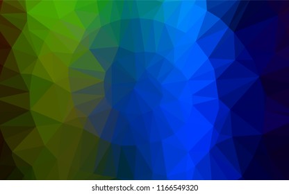 Dark Multicolor, Rainbow vector abstract polygonal cover. A completely new color illustration in a vague style. Brand new style for your business design.