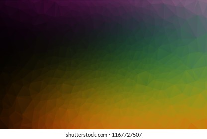 Dark Multicolor, Rainbow vector abstract polygonal texture. Shining illustration, which consist of triangles. Brand new design for your business.