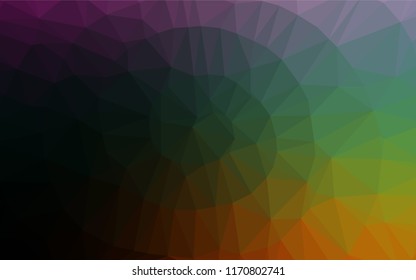 Dark Multicolor, Rainbow vector abstract mosaic background. Creative geometric illustration in low poly style with gradient. The polygonal design can be used for your web site.