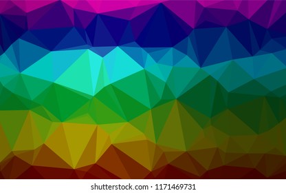 Dark Multicolor, Rainbow vector abstract polygonal texture. Modern geometrical abstract illustration with gradient. The polygonal design can be used for your web site.