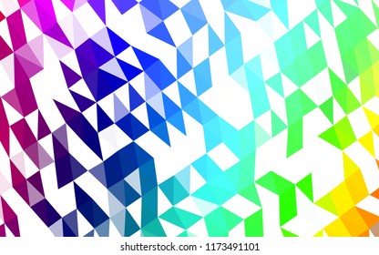 Dark Multicolor, Rainbow vector abstract mosaic pattern. Triangular geometric sample with gradient.  A completely new design for your business.