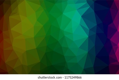 Dark Multicolor, Rainbow vector abstract polygonal layout. Creative geometric illustration in Origami style with gradient. A completely new design for your business.