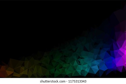 Dark Multicolor, Rainbow vector abstract polygonal cover. Geometric illustration in Origami style with gradient.  A completely new design for your business.