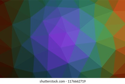 Dark Multicolor, Rainbow vector abstract polygonal texture. Creative geometric illustration in Origami style with gradient. Triangular pattern for your business design.