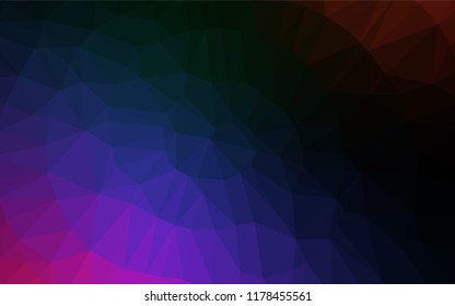 Dark Multicolor, Rainbow vector abstract mosaic pattern. A sample with polygonal shapes. The completely new template can be used for your brand book.