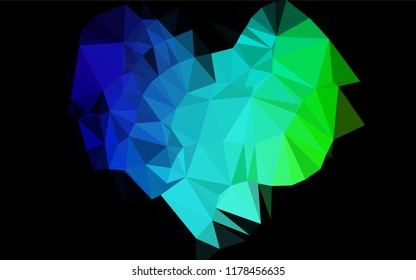 Dark Multicolor, Rainbow vector abstract polygonal layout. Brand new colored illustration in blurry style with gradient. The best triangular design for your business.