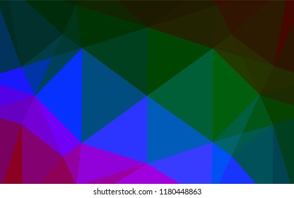 Dark Multicolor, Rainbow vector abstract mosaic pattern. A vague abstract illustration with gradient. Triangular pattern for your business design.