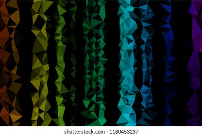 Dark Multicolor, Rainbow vector abstract polygonal layout. An elegant bright illustration with gradient. Brand new design for your business.