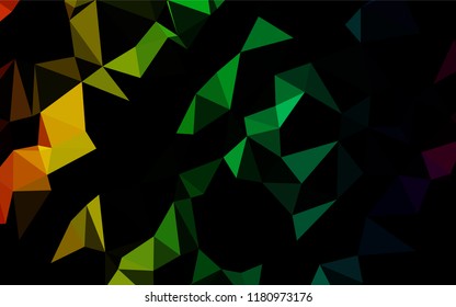 Dark Multicolor, Rainbow vector abstract polygonal cover. Geometric illustration in Origami style with gradient.  A completely new design for your business.