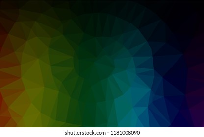 Dark Multicolor, Rainbow vector abstract polygonal texture. Triangular geometric sample with gradient.  A new texture for your design.