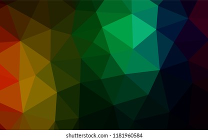 Dark Multicolor, Rainbow vector abstract mosaic pattern. Shining colored illustration in a Brand new style. The best triangular design for your business.