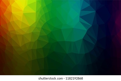 Dark Multicolor, Rainbow vector abstract mosaic pattern. Triangular geometric sample with gradient.  The completely new template can be used for your brand book.