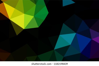 Dark Multicolor, Rainbow vector abstract mosaic pattern. A completely new color illustration in a vague style. The best triangular design for your business.