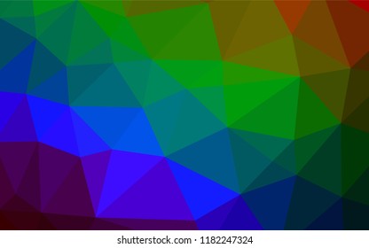 Dark Multicolor, Rainbow vector abstract polygonal texture. An elegant bright illustration with gradient. The best triangular design for your business.