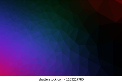 Dark Multicolor, Rainbow vector abstract polygonal cover. Creative geometric illustration in Origami style with gradient. Brand new design for your business.