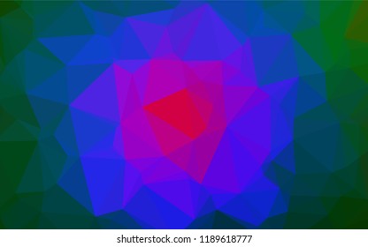 Dark Multicolor, Rainbow vector abstract polygonal texture. Brand new colored illustration in blurry style with gradient. The completely new template can be used for your brand book.