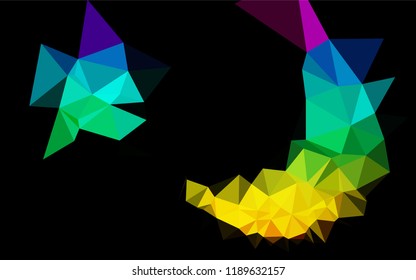 Dark Multicolor, Rainbow vector abstract polygonal layout. Creative geometric illustration in Origami style with gradient. The textured pattern can be used for background.