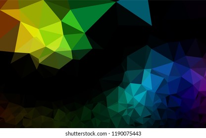 Dark Multicolor, Rainbow vector abstract polygonal cover. Modern geometrical abstract illustration with gradient. A new texture for your design.