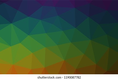 Dark Multicolor, Rainbow vector abstract mosaic pattern. Colorful illustration in abstract style with gradient. The best triangular design for your business.