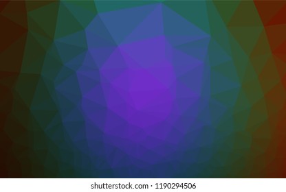 Dark Multicolor, Rainbow vector abstract polygonal layout. A sample with polygonal shapes. A new texture for your design.